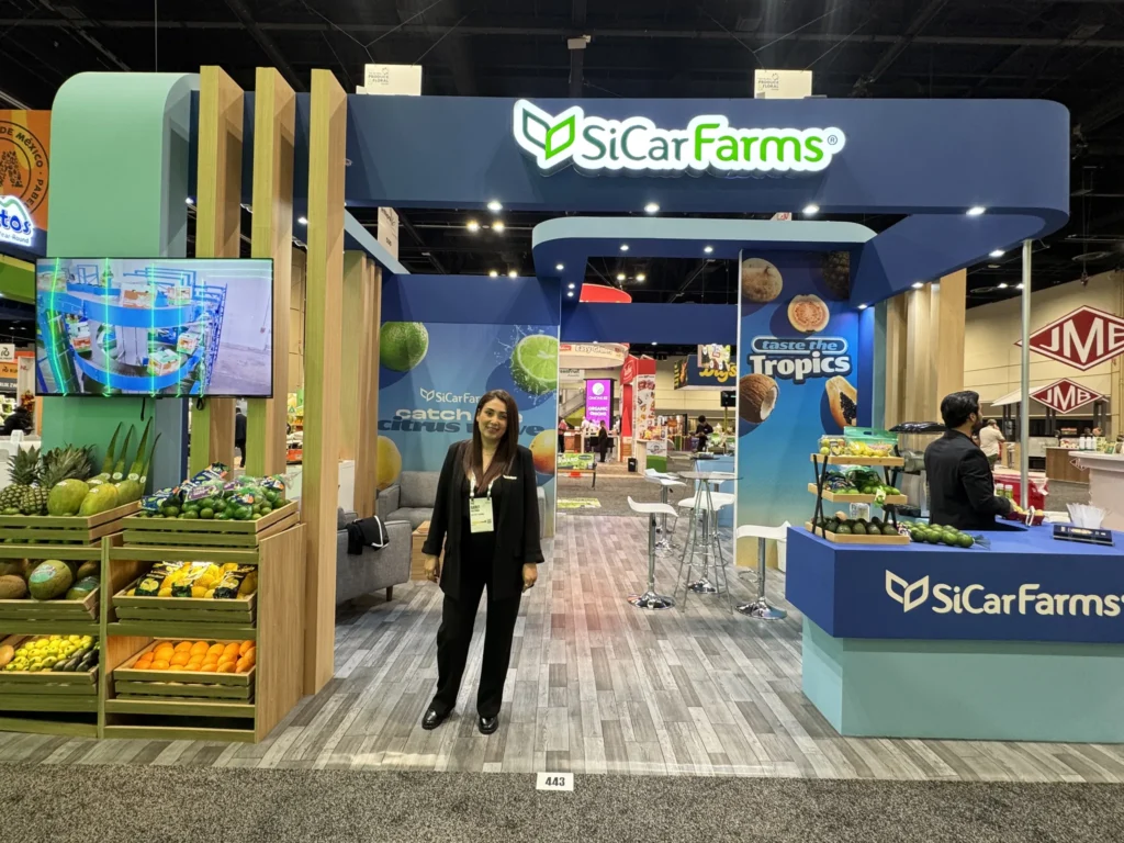 Fresh produce display at the SiCar Farms booth